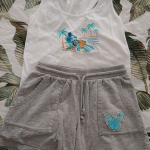 Disney Parks shorts and tank top size medium on ea